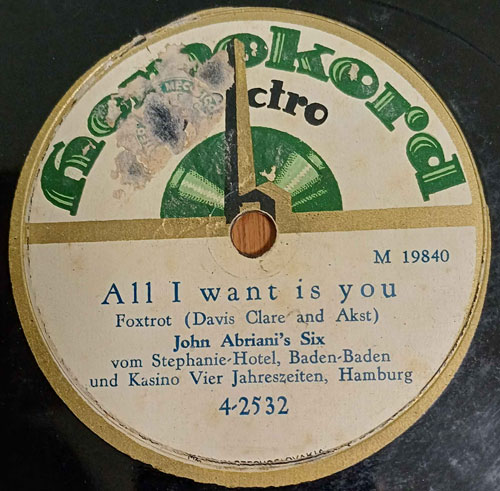 All I Want Is You. If you have this image, audio, or the original 78rpm record for sale, please contact me. Thanks