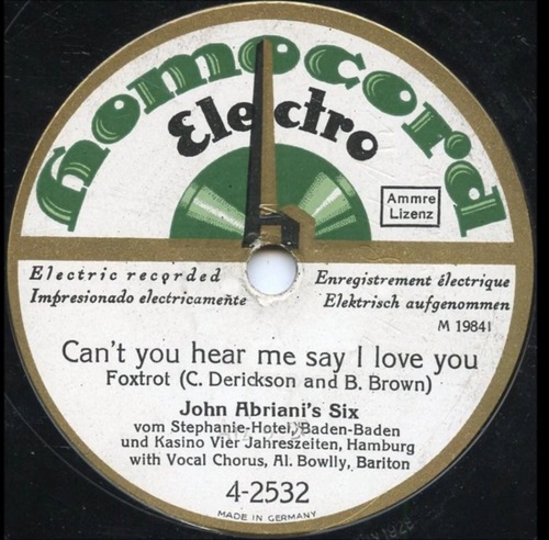 Can't You Hear Me Say `I Love You'?. If you have  the original 78rpm record for sale, please contact me. Thanks